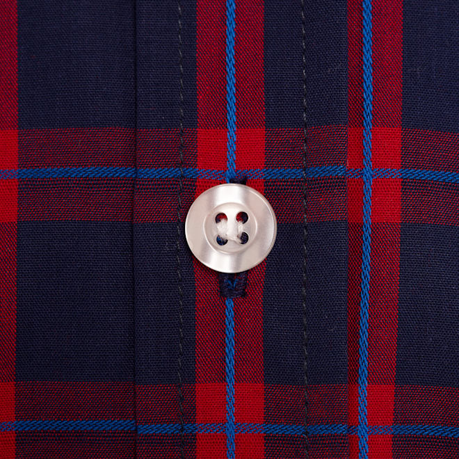 Camisa a cuadros de manga corta con escudo Camisa a cuadros de manga corta con escudo