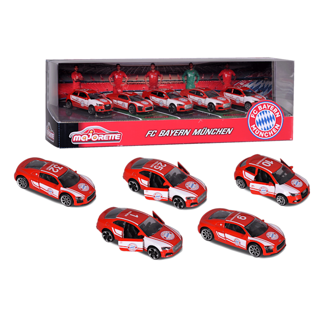 FC Bayern Auto Set | Offizieller FC Bayern Fanshop Spielzeug Bus 1:43 | Offizieller FC Bayern Fanshop