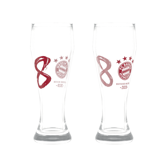 Juego de Vidrio de Cerveza de Trigo de 2 Campeones Alemanes 2020 Juego de Vidrio de Cerveza de Trigo de 2 Campeones Alemanes 2020