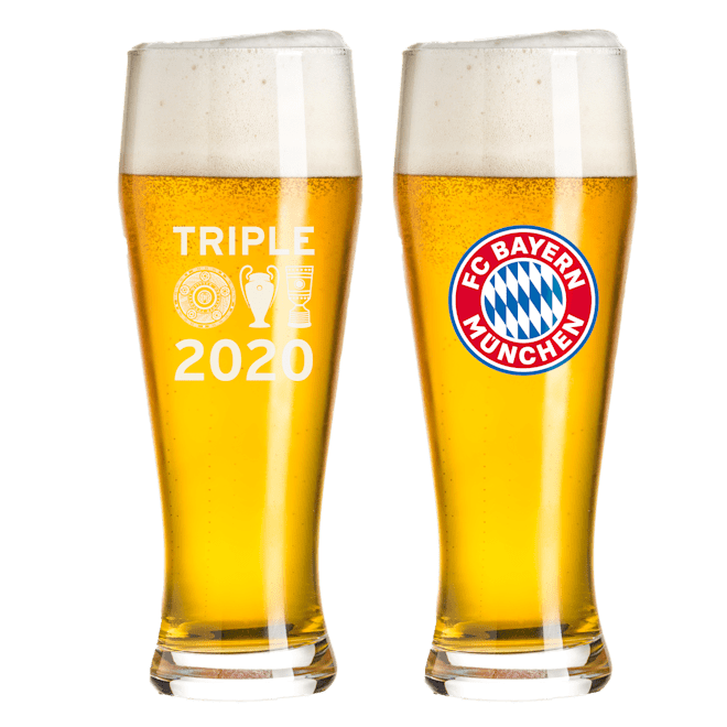 Wheat Beer Glass Triple 2020 Set Of 2 Official Fc Bayern Munich Store