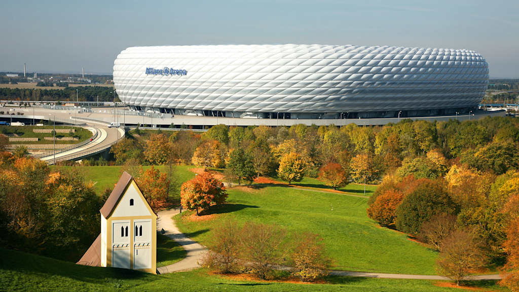 View from Fröttmaning hill on Allianz Arena