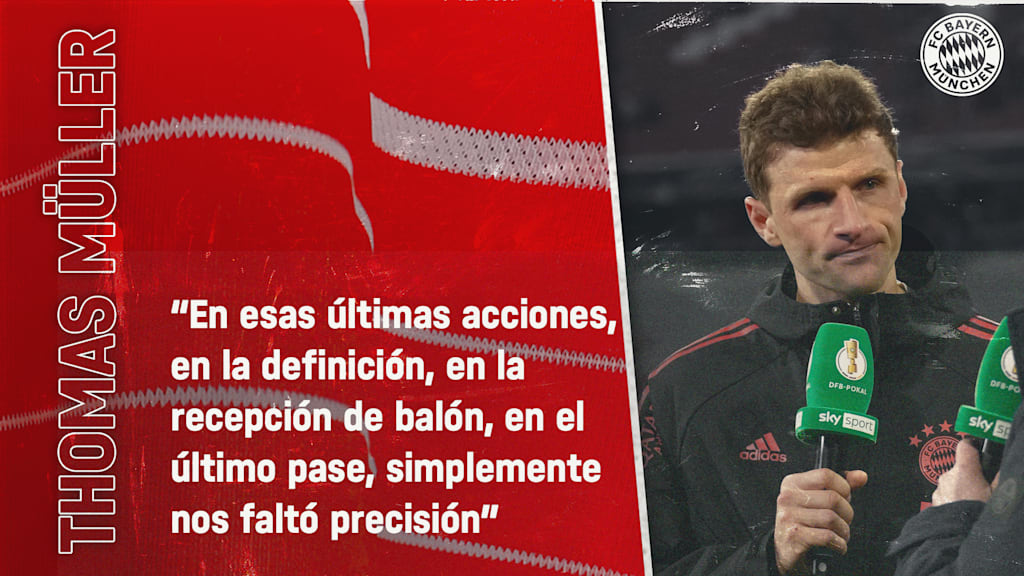 Thomas Müller tras el partido de Copa contra el SC Freiburg