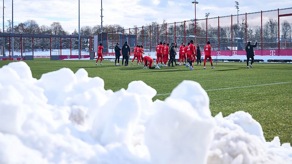 FC Bayern training ground with snow