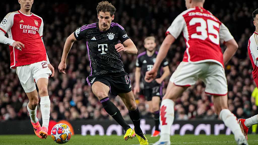 Jugada del partido correspondiente a los cuartos de final de la Champions League entre el FC Arsenal y el FC Bayern