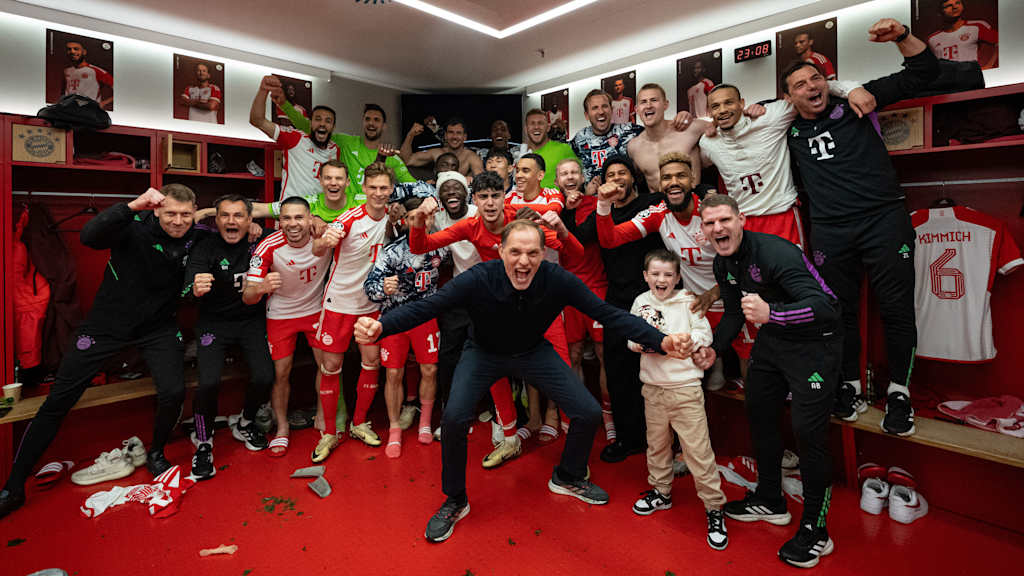 Thomas Tuchel, team, FC Bayern, celebrations, dressing room