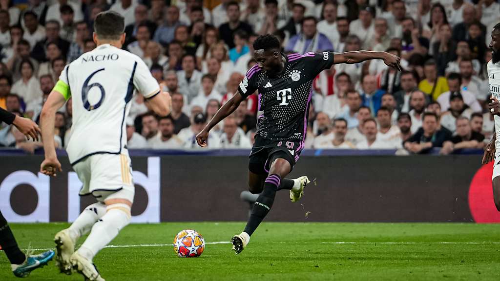Alphonso Davies put Bayern 1-0 ahead in their 2-1 loss away at Real Madrid.