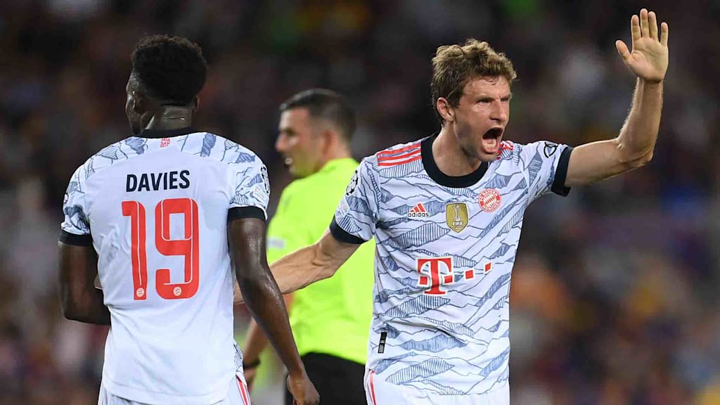Thomas Müller celebra tras marcar un gol contra el FC Barcelona