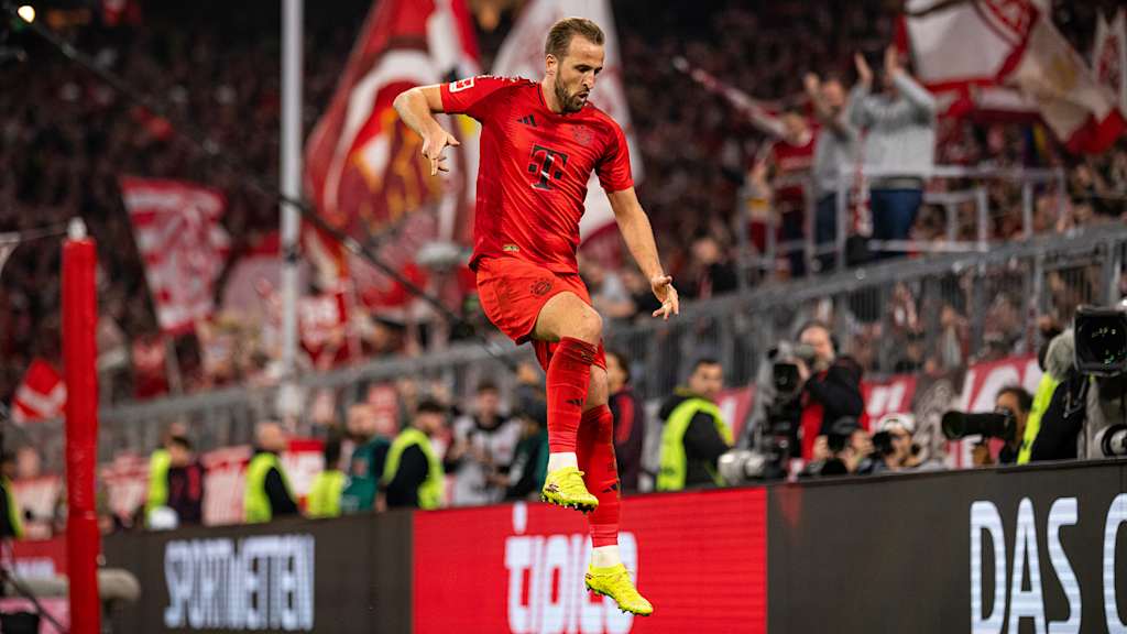 FC Bayern striker Harry Kane during the match against VfB Stuttgart