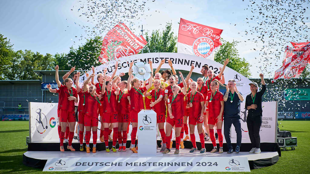 FC Bayern Women celebrate the 2024 German championship