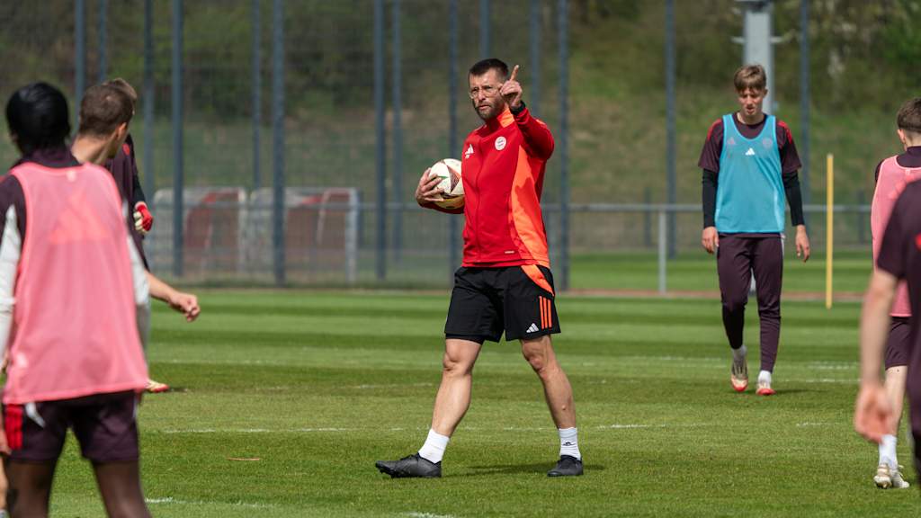 Patrick Kaniuth während einer Trainingseinheit der U17 des FC Bayern.