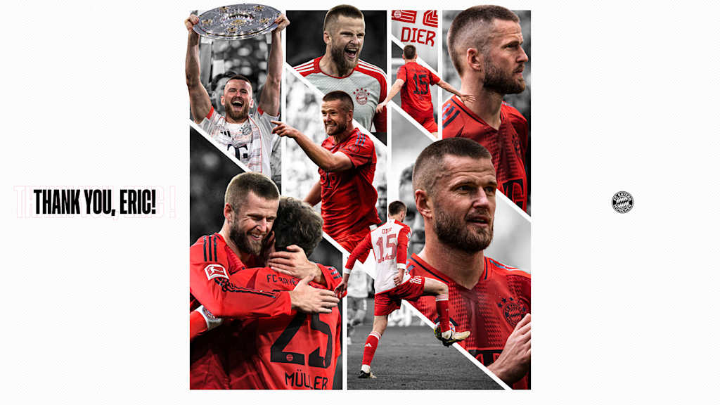 Gráfico de despedida para Eric Dier con fotos de Dier y las palabras «¡Gracias, Eric!».