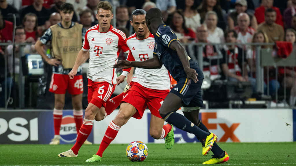 Leroy Sané in the first leg of the 2023/24 Champions League semi-final between FC Bayern and Real Madrid