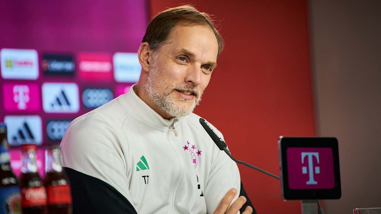 Thomas Tuchel spricht im Pressetalk des FC Bayern