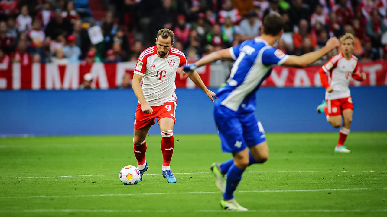 Harry Kane lines up the FC Bayern goal of the 2023/2024 season