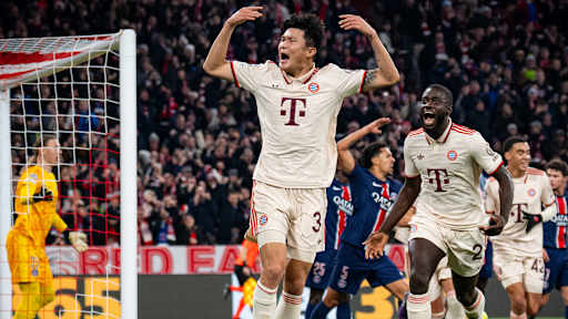 Minjae Kim celebra su gol contra el París (1-0)