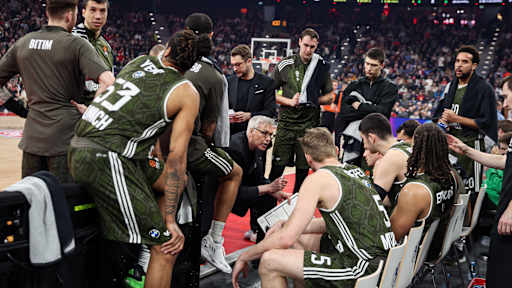 Der FC Bayern Basketball beim Heimspiel gegen Olimpia Mailand
