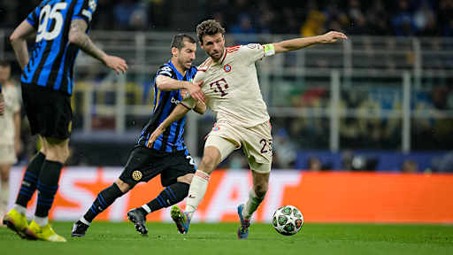 Jugada del partido de los cuartos de final de la Champions League entre el Inter de Milán y el FC Bayern
