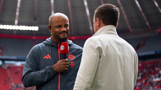 Vincent Kompany interviewed before FC Bayern's friendly against Olympique Lyon.