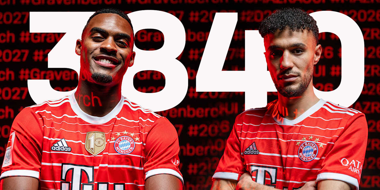 FC Bayern's Ryan Gravenberch has chosen 38, Noussair Mazraoui the number 40.