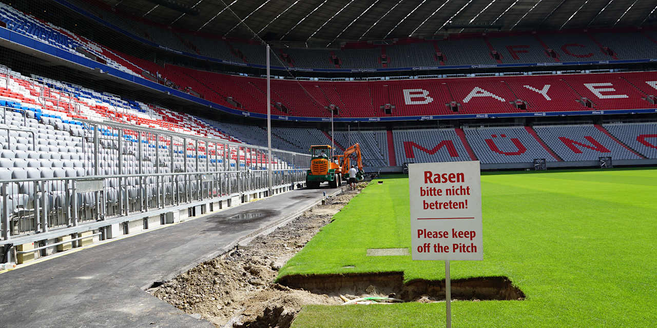 Excavators at the Allianz Arena for the NFL game in November