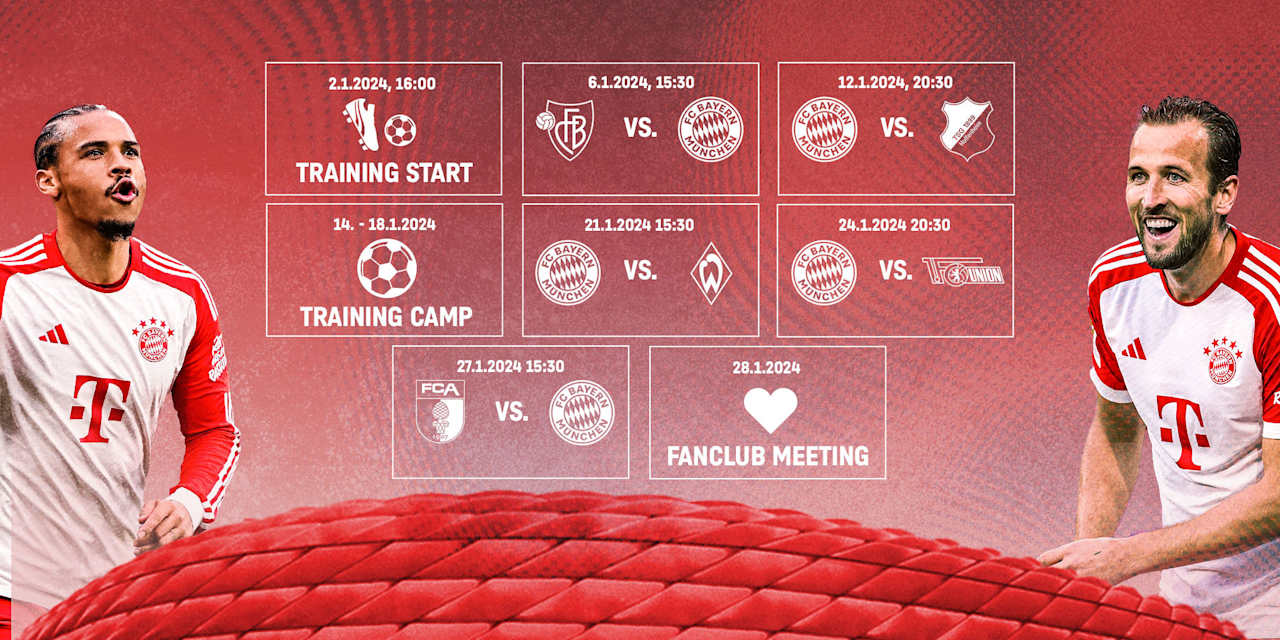FC Bayern Fahrplan Januar 2024