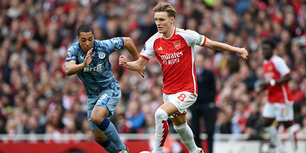 Match shot Arsenal versus Aston Villa