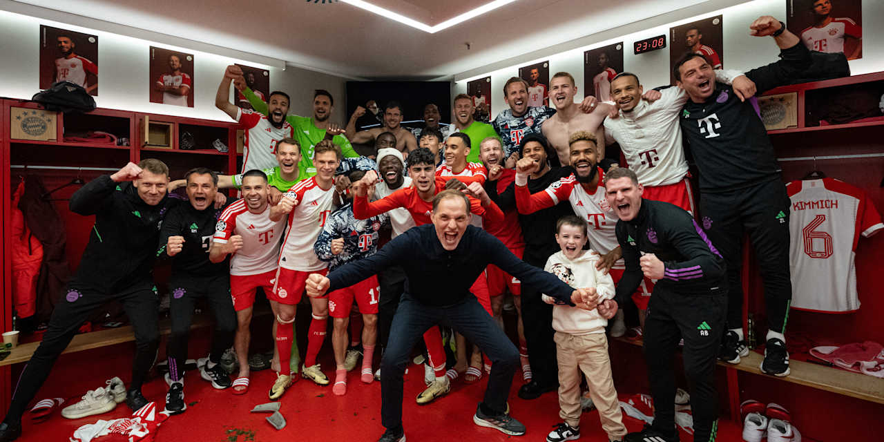 Thomas Tuchel, team, FC Bayern, celebrations, dressing room