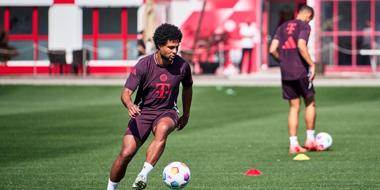 Serge Gnabry im Training an der Säbener Straße.