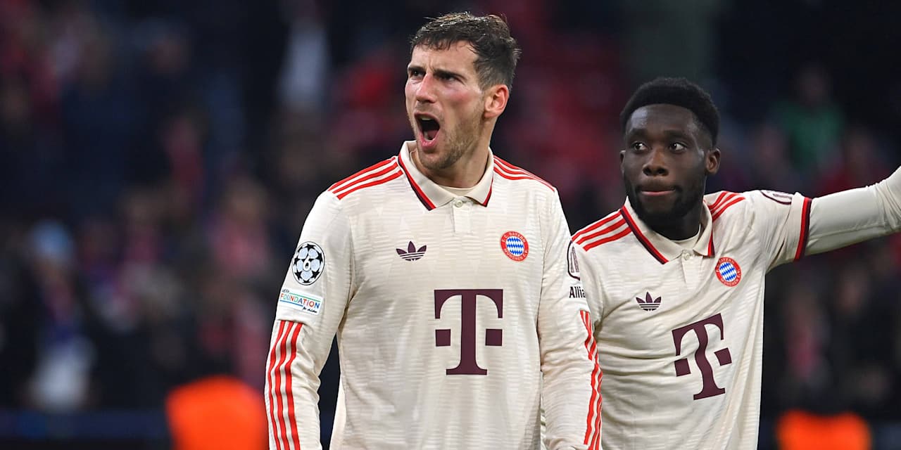 Leon Goretzka celebra tras el partido del FC Bayern contra el París Saint-Germain