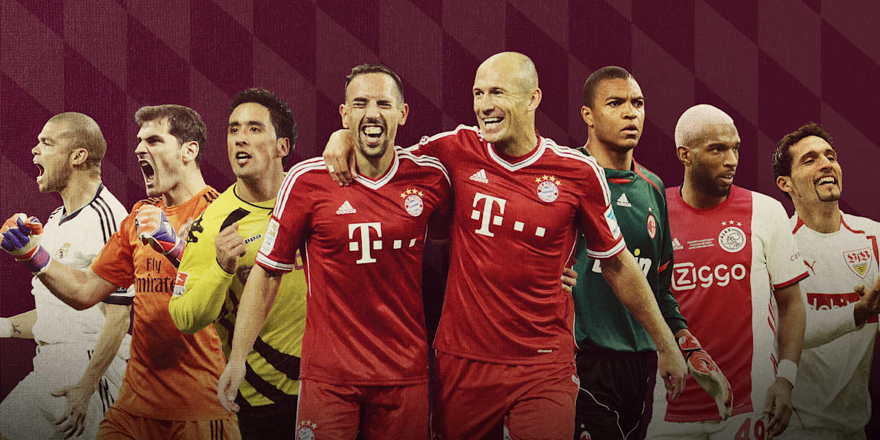 Graphic with images of Arjen Robben, Franck Ribéry & Co.