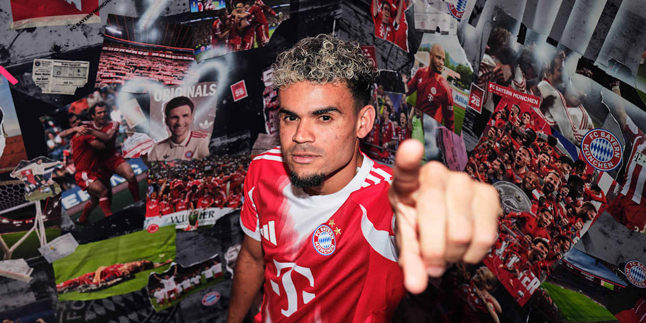 Luis Díaz bei seiner Vertragsunterschrift für den FC Bayern