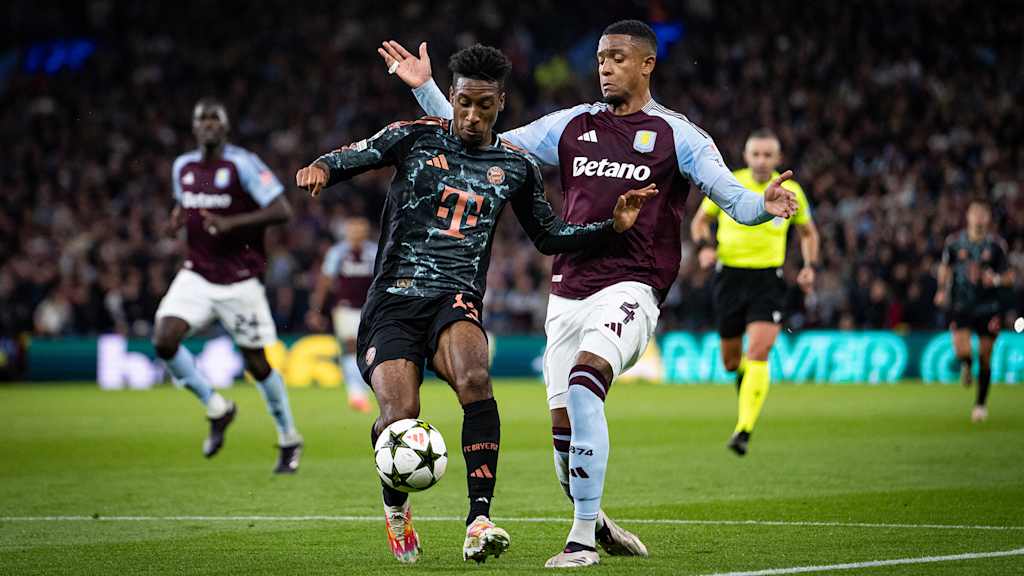 Aston Villa competing against Bayern Munich in the 2024/25 Champions League