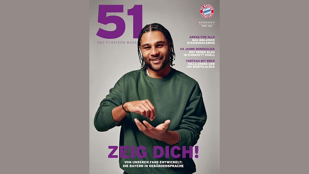 Serge Gnabry im FC Bayern Magazin 51 März 2023