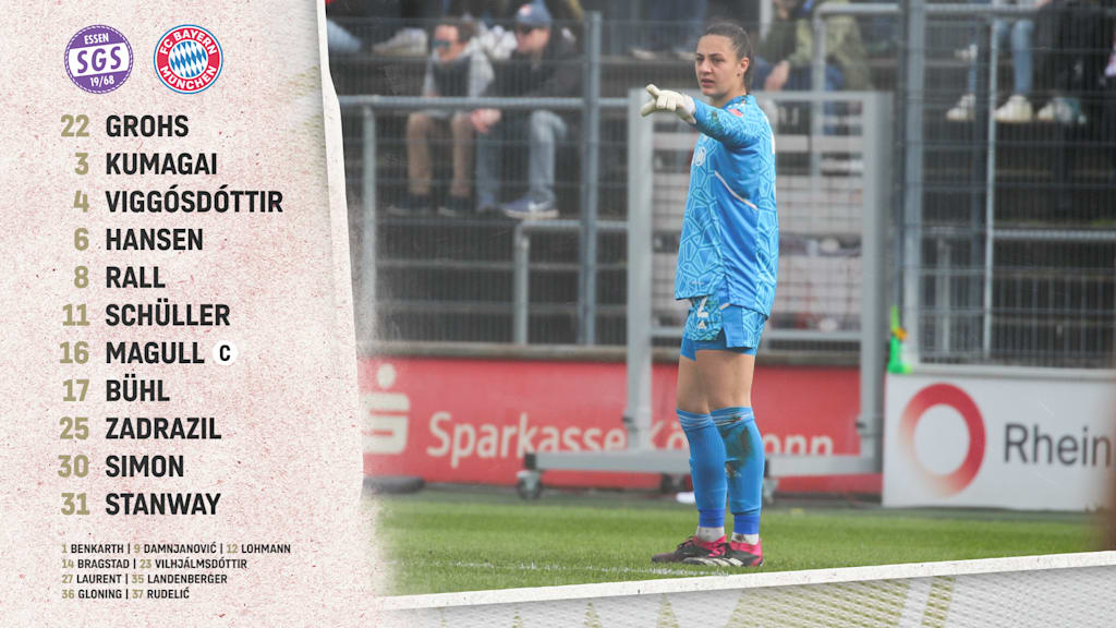 FC Bayern Frauen, SGS Essen, Aufstellung