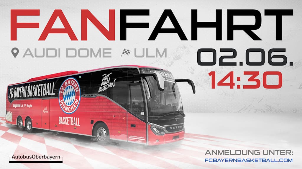 Zusammen mit unserem Partner Autobus Oberbayern bieten wir eine Fanfahrt zum dritten Halbfinalspiel der BBL-Playoffs in Ulm an.