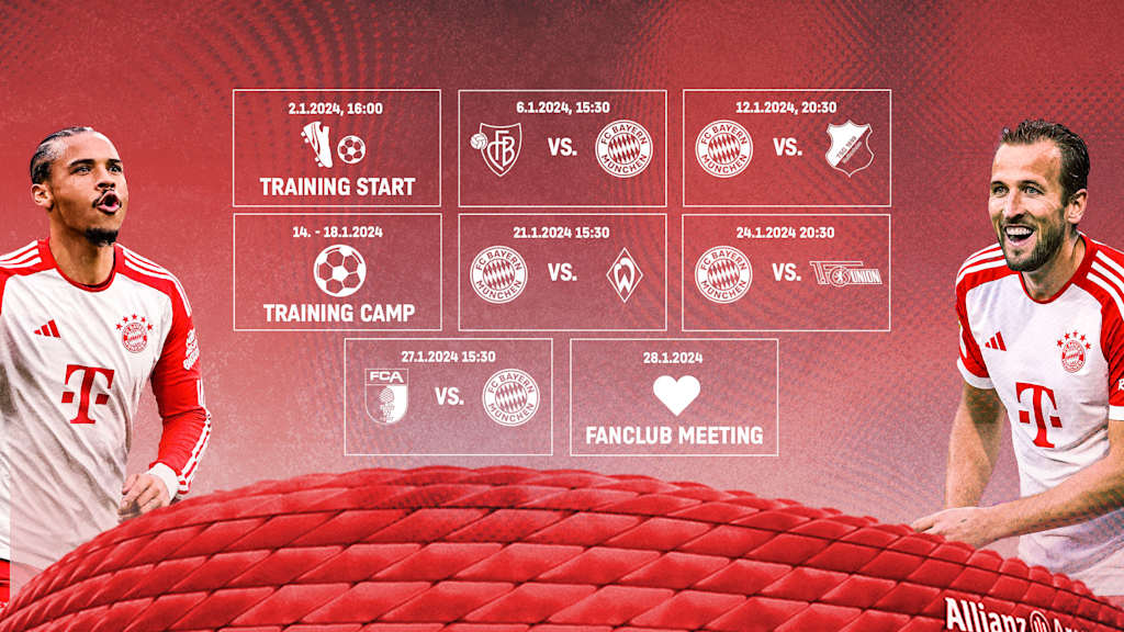 FC Bayern schedule January 2024