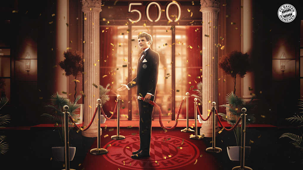 Thomas Müller won his 500th game for Bayern in the Bundesliga match against Borussia Mönchengladbach