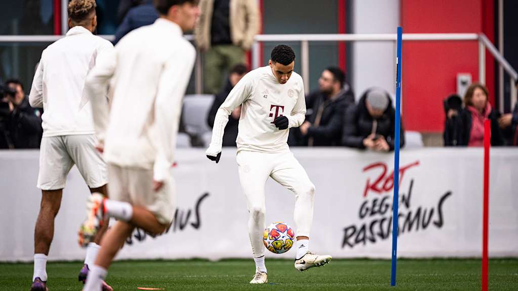 Último entrenamiento antes del partido de CL contra la Lazio