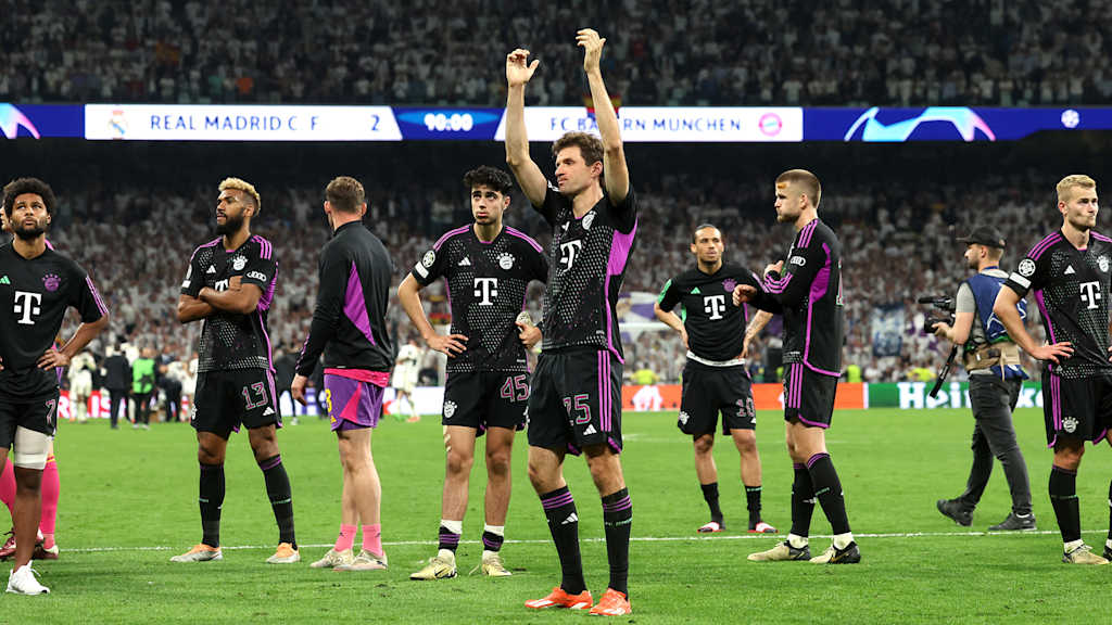 Thomas Müller antes del partido del FC Bayern contra el Real Madrid en la Champions League