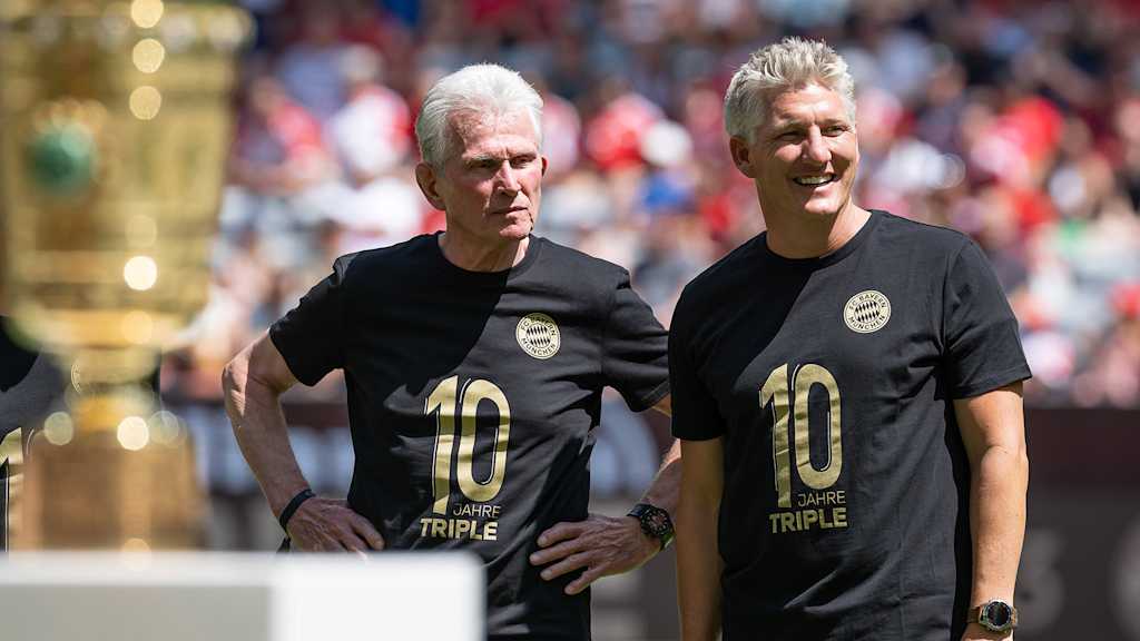 Bastian Schweinsteiger and Jupp Heynckes