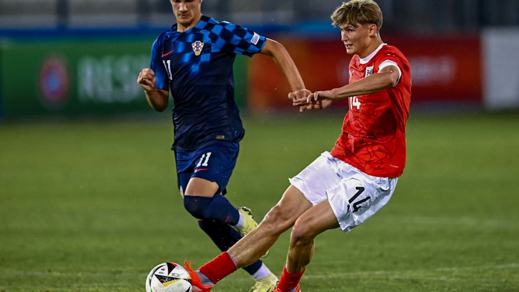 Magnus Dalpiaz vom FC Bayern läuft für Österreich auf