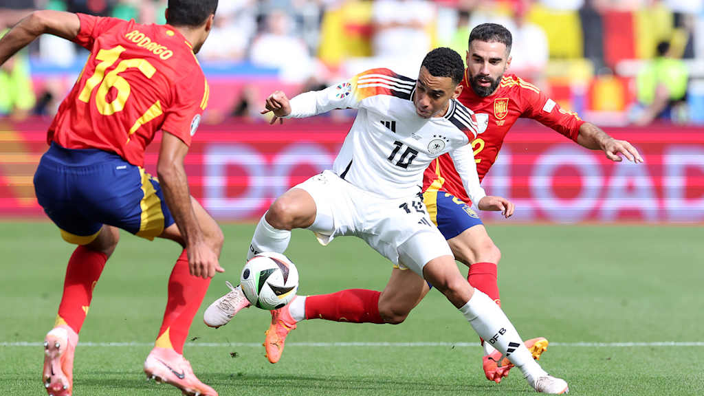Jamal Musiala im Spiel gegen Spanien