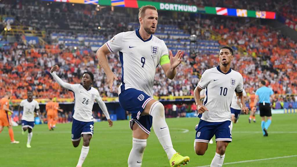 Harry Kane in action for England against the Netherlands