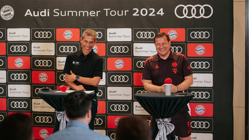 Michael Diederich and Max Eberl during the media round
