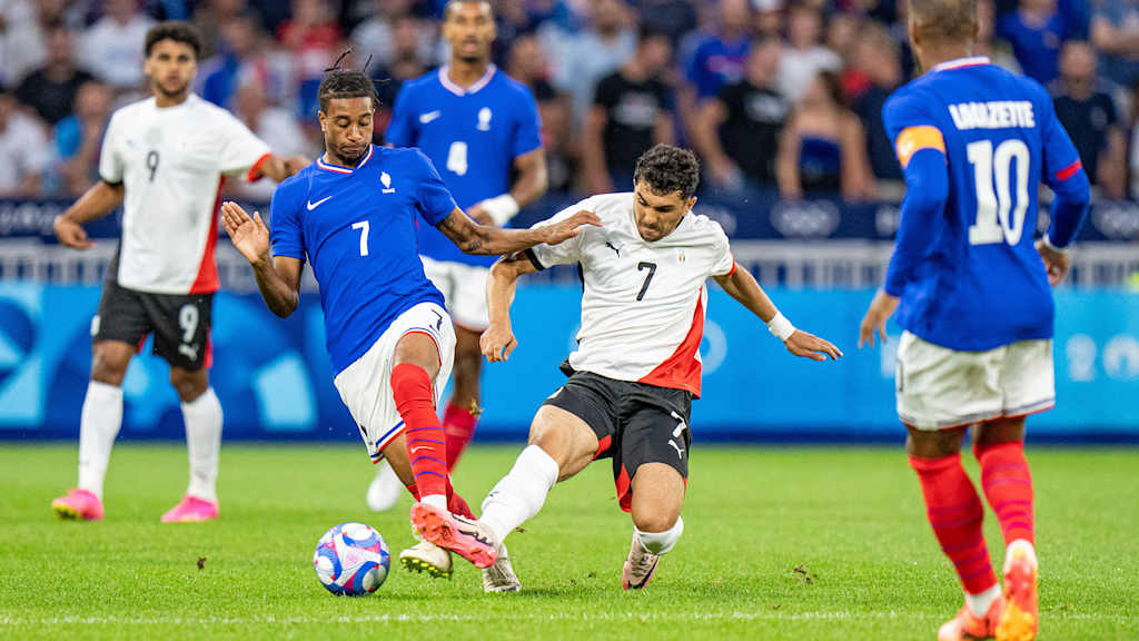 Michael Olise in the match against Egypt