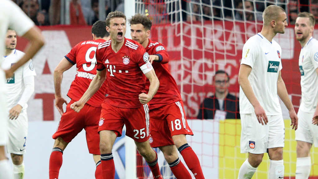 Bayern won their 2018/19 DFB Cup quarter-final tie against Heidenheim 5-4 after an amazing sequence of events.