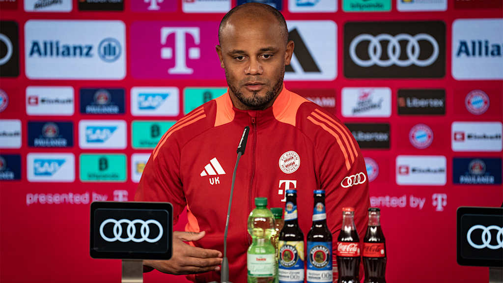 Vincent Kompany spricht im Pressetalk des FC Bayern