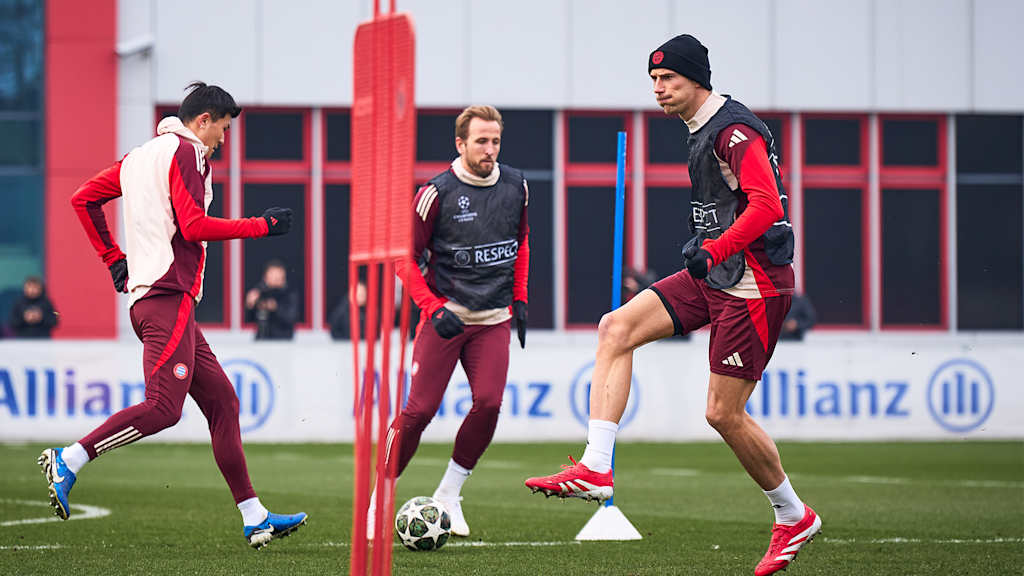 Entrenamiento del FC Bayern previo al partido de Liga de Campeones en casa del Celtic de Glasgow