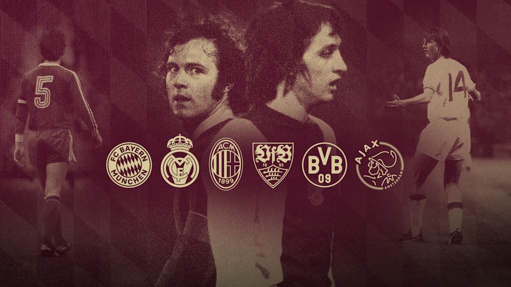 Graphic with images of Franz Beckenbauer and Ajax Amsterdam