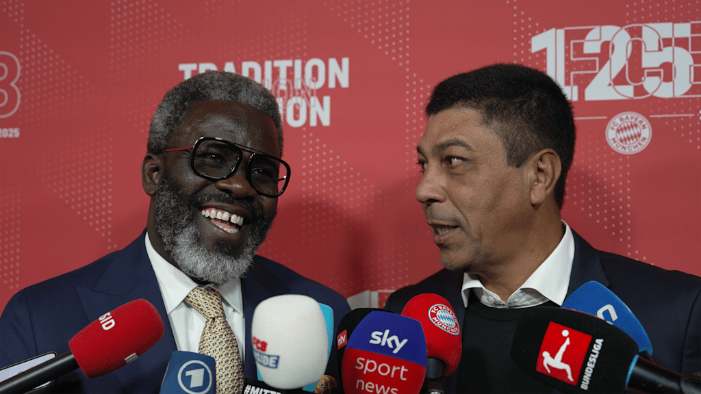 Sammy Kuffour und Giovane Elber im Interview bei der 125 Jahr-Feier des FC Bayern